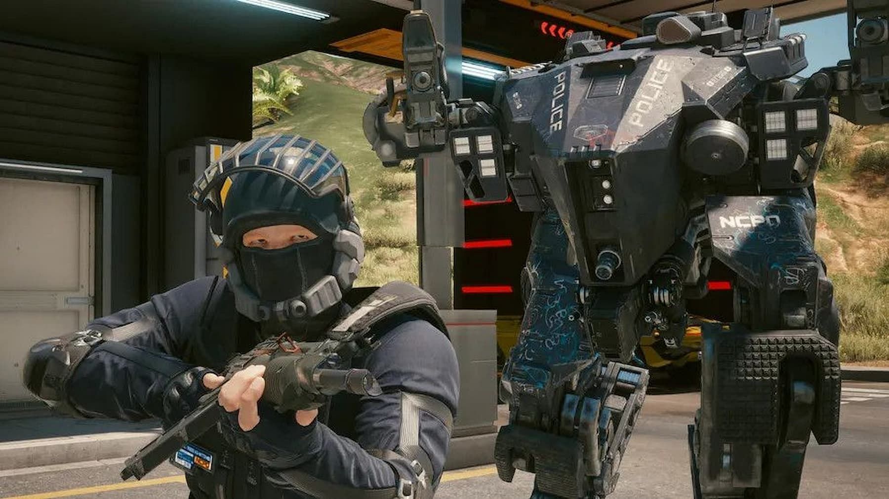 The police now have timely and appropriate response based on V's notoriety (Image via CD Projekt Red)